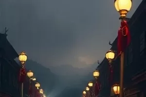 爱情剧《星桥旧梦》封面：天桥上两人的剪影与城市星点灯光